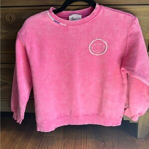 Love Daisy Pink Girls' Smiley Face Crewneck Sweatshirt